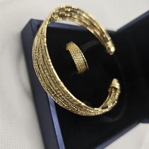 Gold plated bracelet and ring