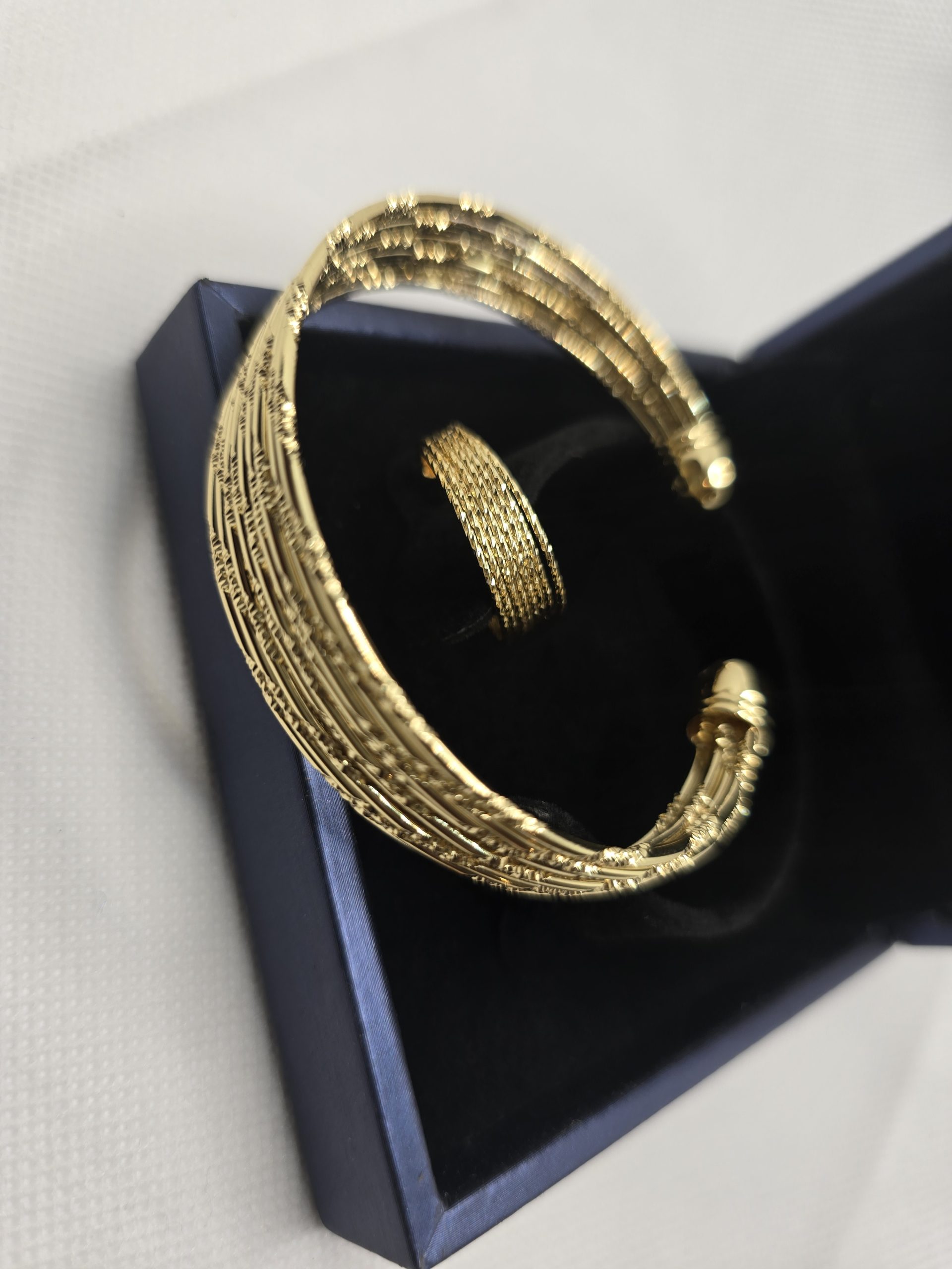 Gold plated bracelet and ring