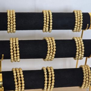 gold pleated bracelet  for women jewelry