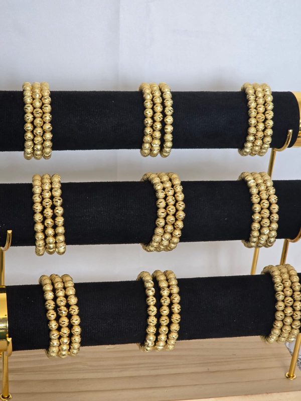 gold pleated bracelet  for women jewelry