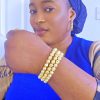 gold pleated bracelet  for women jewelry - Image 2