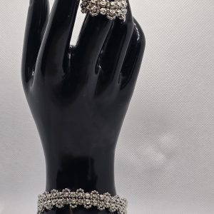 Non tarnish silver bracelet with ring
