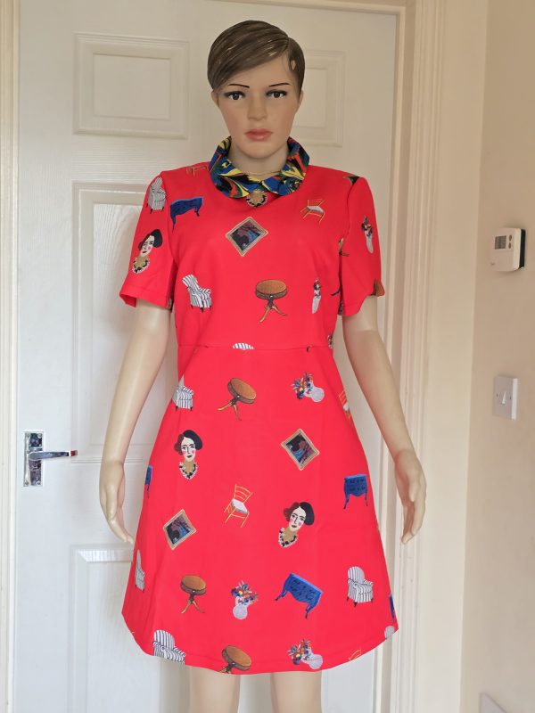 Flower dress with linen available in size 12