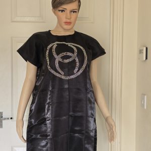 Mikado short boubou gown with touch of bling