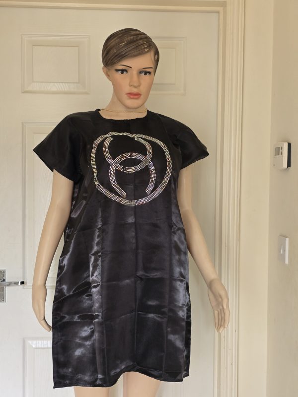 Mikado short boubou gown with touch of bling