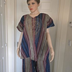 Top.and trouser made with aso oke available in size 12,14