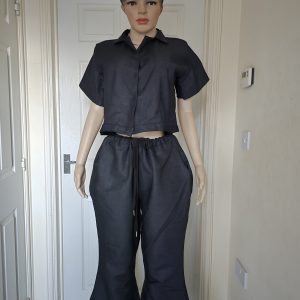 Denim jean materials made with top and trousers size 16