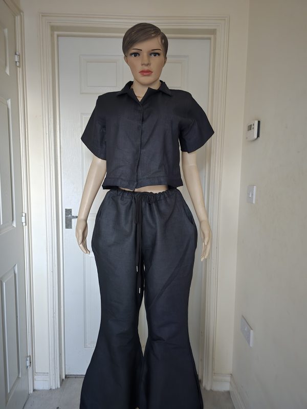 Denim jean materials made with top and trousers size 16