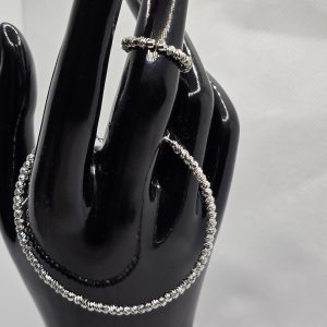 Non-tarnish silver bracelets with ring