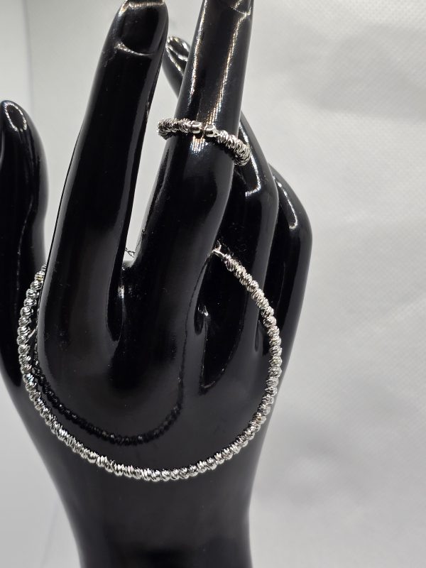 Non-tarnish silver bracelets with ring