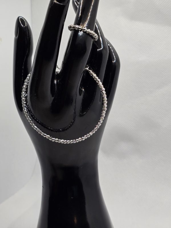Non-tarnish silver bracelets with ring - Image 2