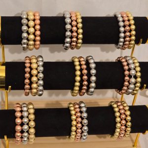 3 tone ball  bracelet