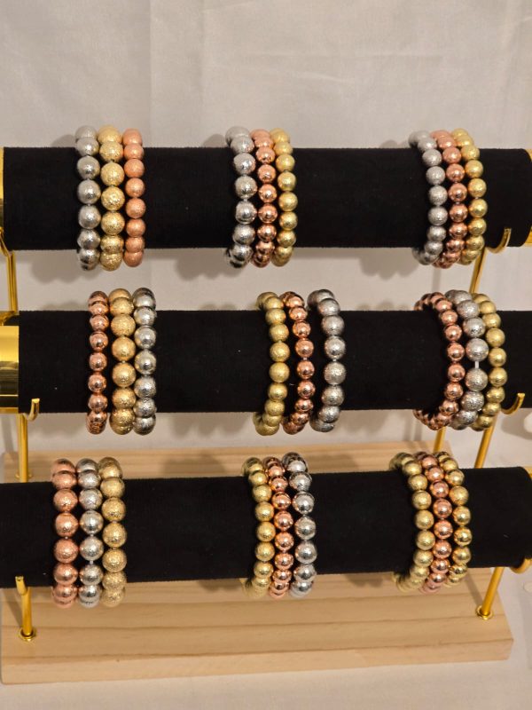 3 tone ball  bracelet