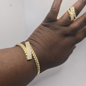 Non-tarnish bracelets with ring