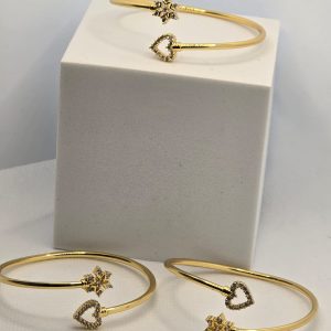 Non-tarnish  3 set gold bracelet