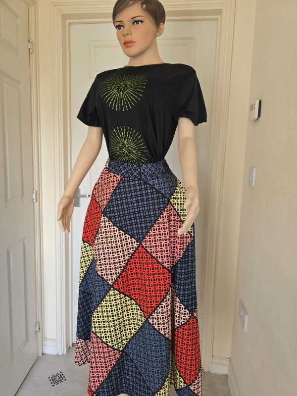 Bling T shirt with Bling ankara skirt  size 12