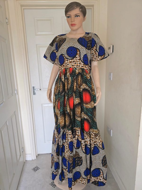 3 step.flare.ankara gown, 12,14,16