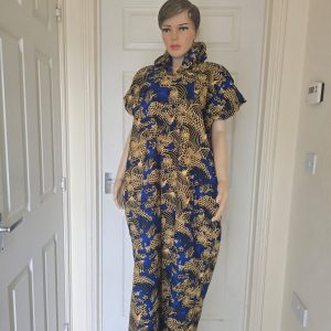 Ankara gown with head cover ,size 12 14,16