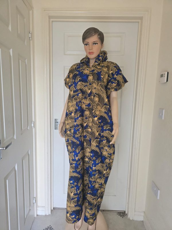 Ankara gown with head cover ,size 12 14,16
